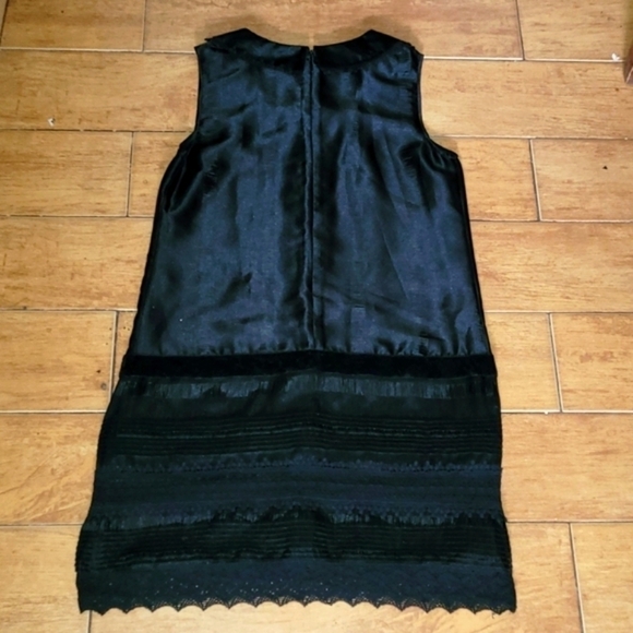 Anna Sui for Target Black Belted drop Waist Silky Lace details Dress Size 11. - Picture 8 of 16